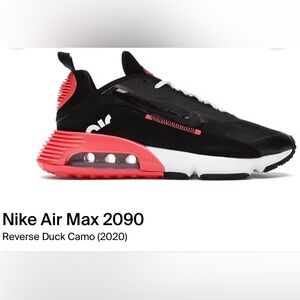 Nike Air Max 2090 Black and Red Reverse Duck Camo (2020) Sneakers size 4 in kids